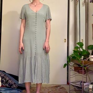 Beautiful green dress with white polka dots